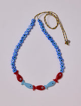 FISH with EYE BEAD PURPLE BLUE NECKLACE & BAG CHARM