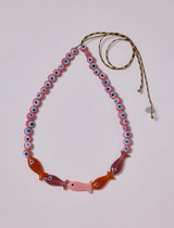 FISH with EYE BEAD PINK NECKLACE & BAG CHARM