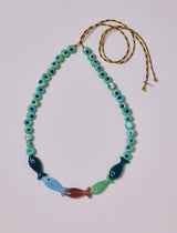 FISH with EYE BEAD TURQUISE NECKLACE & BAG CHARM
