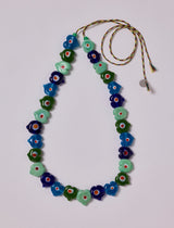 MUTLI HEART BLUE BEAD NECKLACE & BAG CHARM