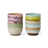 70s ceramics: cafe cups, deco (set of 4)