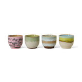 70s ceramics: cafe cups, deco (set of 4)