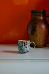 70s ceramics: cafe mug, patina