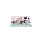 OOH DEER Dog Walker Layered Greeting Card