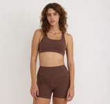 ACTIVE RACER BACK BRA - WALNUT