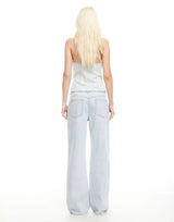 AFTERGLOW HALTER TOP - LIGHT DENIM