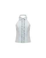AFTERGLOW HALTER TOP - LIGHT DENIM