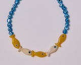 FISH with EYE BEAD BLUE NECKLACE & BAG CHARM