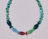 FISH with EYE BEAD TURQUISE NECKLACE & BAG CHARM