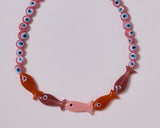 FISH with EYE BEAD PINK NECKLACE & BAG CHARM