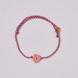 GUARDIAN HEART GLASS BEADS BRACELET PINK