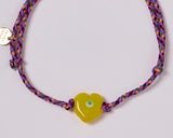 GUARDIAN HEART GLASS BEADS BRACELET YELLOW