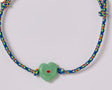 GUARDIAN HEART GLASS BEADS BRACELET MINT