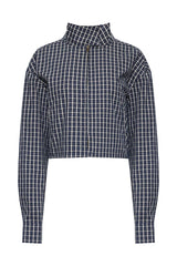 AURA JACKET - NAVY LEMON PLAID