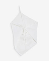 Asymmetric embroidered cotton backless top white Waiting