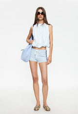BEVERLY BUBBLE TOP - SOFT BLUE