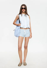 BEVERLY BUBBLE TOP - SOFT BLUE