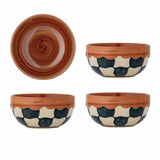 BLOOMINGVILLE Check Bowl Blue Set