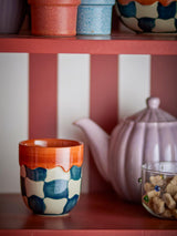 BLOOMINGVILLE Check Cup Blue Set