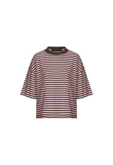 BLOOM SHORT SLEEVE - CHOCOLATE BLUSH STRIPE