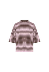 BLOOM SHORT SLEEVE - CHOCOLATE BLUSH STRIPE