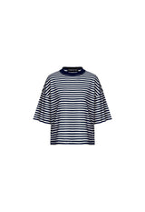 BLOOM SHORT SLEEVE - WHITE NAVY STRIPE