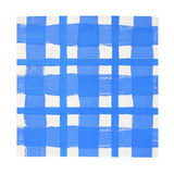 BON APPETIT 33CM NAPKIN CHECK BLUE 21PK RECYCLED