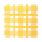 BON APPETIT 33CM NAPKIN CHECK YELLOW 21PK RECYCLED