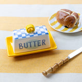 BON APPETIT SMALL BUTTER DISH BLUE