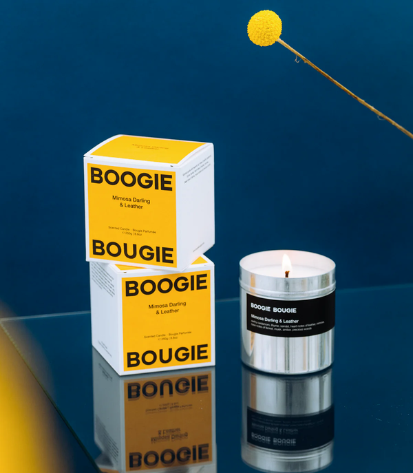 BOOGIE BOUGIE Scented Candle Mimosa Darling and Leather