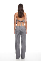 BUTTERFLY TIE TOP - ONYX GINGHAM