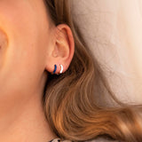 Bloom Silverplated Earring Dark Blue