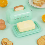 Butter Tray Toasty Green with Lid