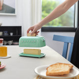 Butter Tray Toasty Green with Lid