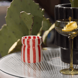 Cabana Red Striped Ceramic Candle - Hibiscus Bay