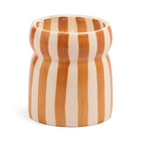 Cabana Rust Striped Ceramic Candle - Sienna Sunset
