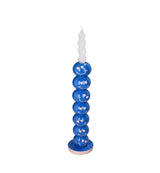 Candle Stick Smiley Polyresin Blue 9x9x36cm