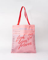 Canvas Tote, Library Card (Pink)