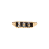 Ch?rie Goldplated Ring Bar Black Clear