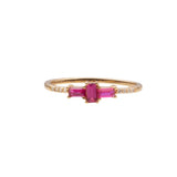 Ch?rie Goldplated Ring Cross Pink Clear