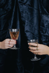 Ch?rie Goldplated Ring Cross Pink Clear