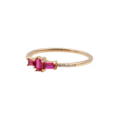 Ch?rie Goldplated Ring Cross Pink Clear