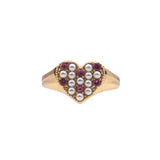 Ch?rie Goldplated Ring Heart Pearls Pink