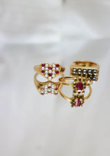Ch?rie Goldplated Ring Heart Pearls Pink