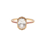 Ch?rie Goldplated Ring Oval Clear Pink