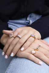 Ch?rie Goldplated Ring Oval Marble Light Pink