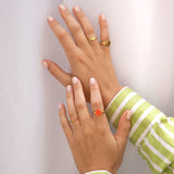 Ch?rie Goldplated Ring Oval Small Lime