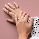 Ch?rie Goldplated Ring Oval White