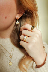 Ch?rie Goldplated Ring Oval White