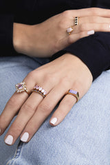 Ch?rie Goldplated Ring Ovals Light Pink